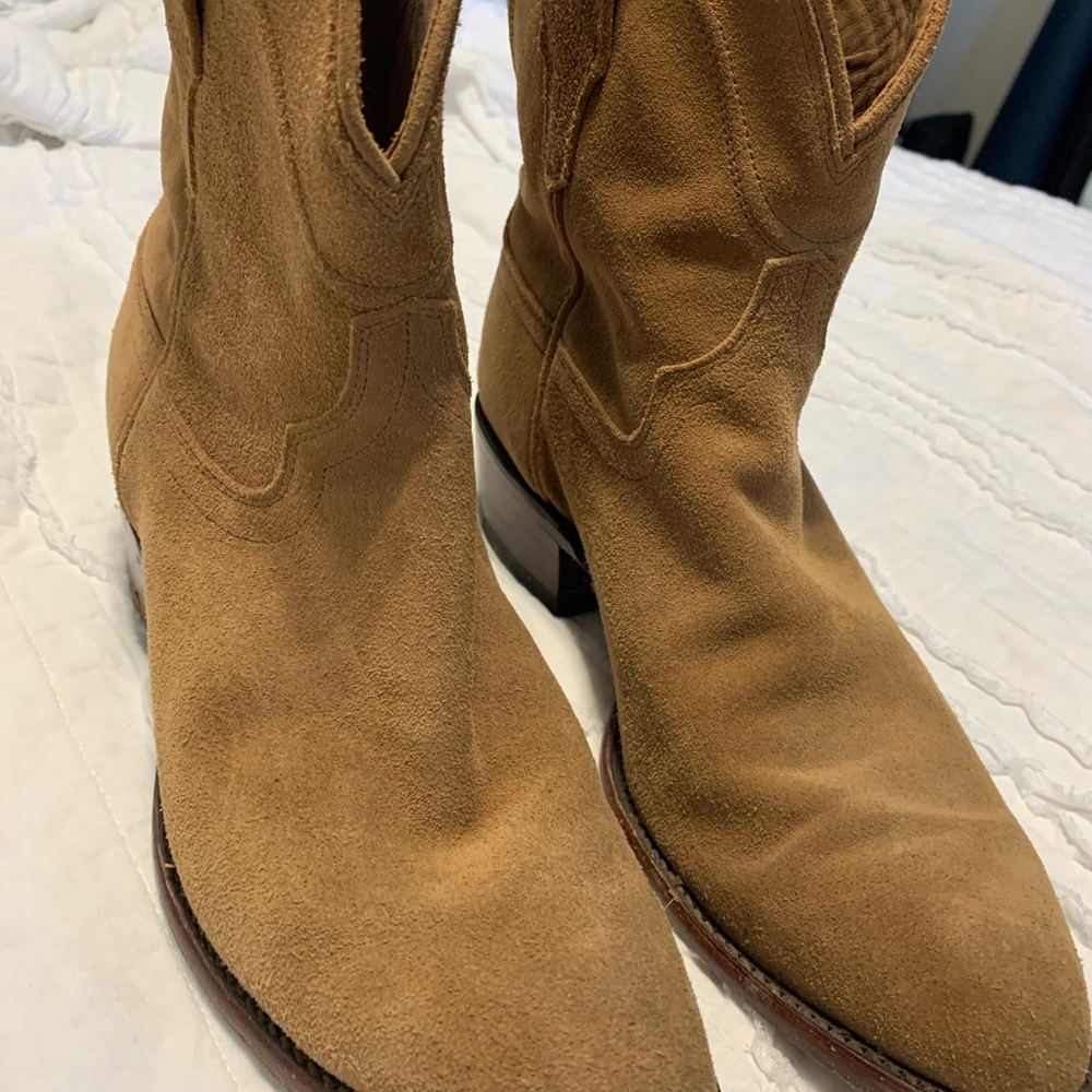 Tecovas Lucy suede ankle cowboy boot booties 10